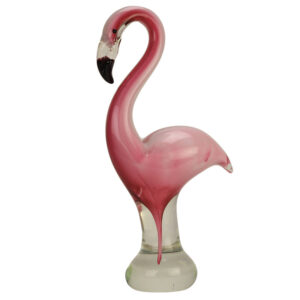 FLAMANT ROSE EN VERRE Grande taille