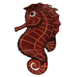 PORTE MONNAIE HIPPOCAMPE EN CUIR