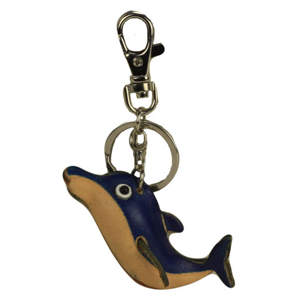 PORTE CLEFS DAUPHIN EN CUIR